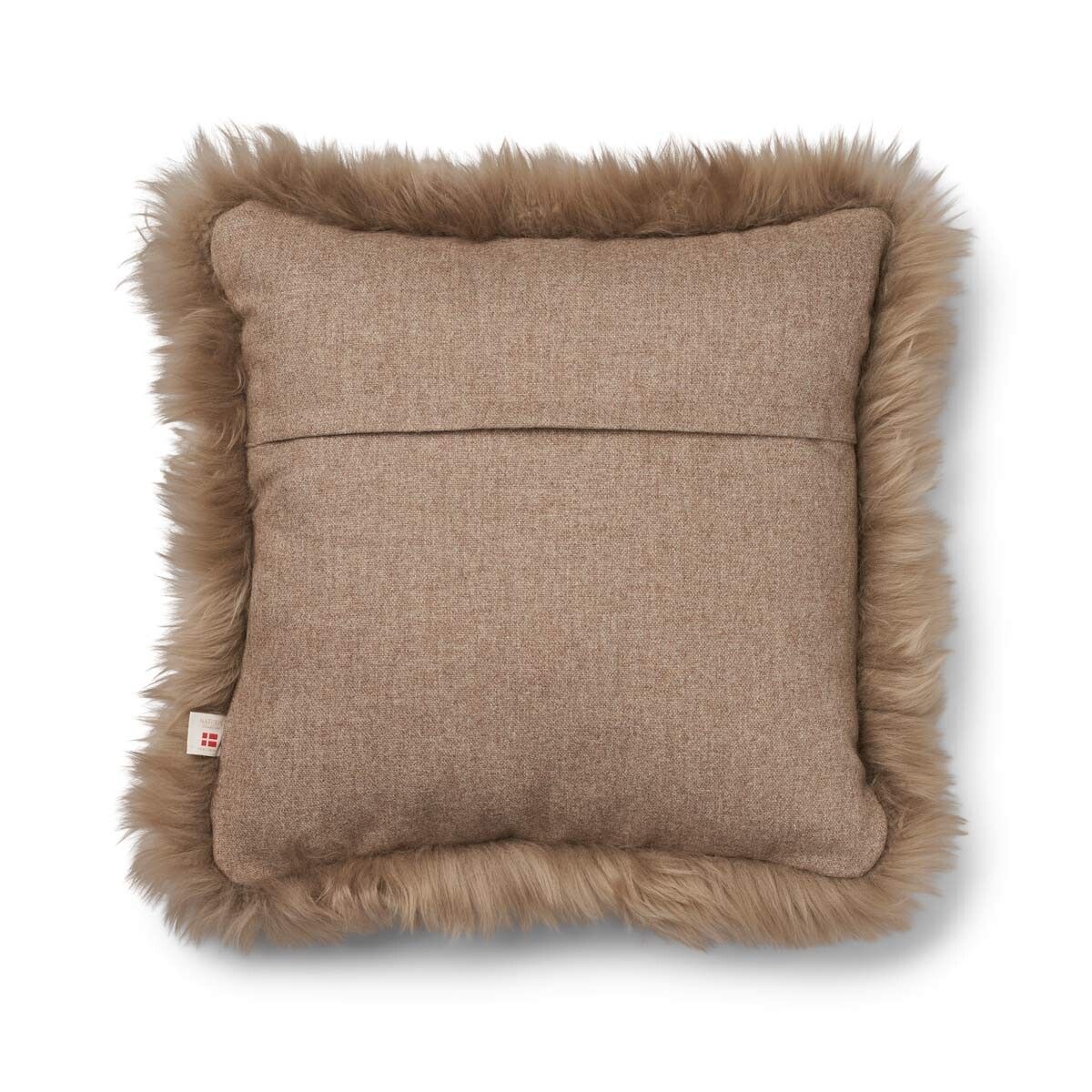 Wollkissen | 100% Wolle | Fellborte | 52x52 cm | 34x52 cm Beige/Taupe