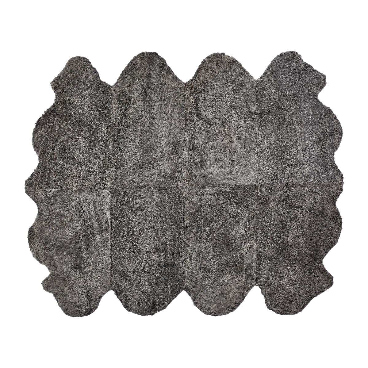 Lammfell Designerteppich | Kurzhaar | Neuseeland | 180x214 cm Grafit