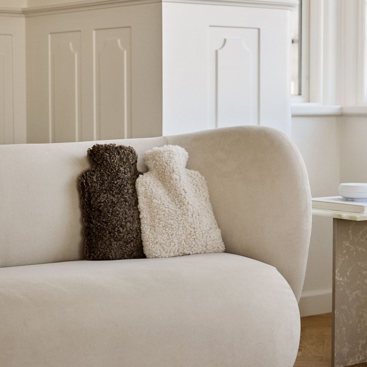 Lammfell Wärmflasche | Kurzhaar | Neuseeland | 37x27 cm Anthrazit