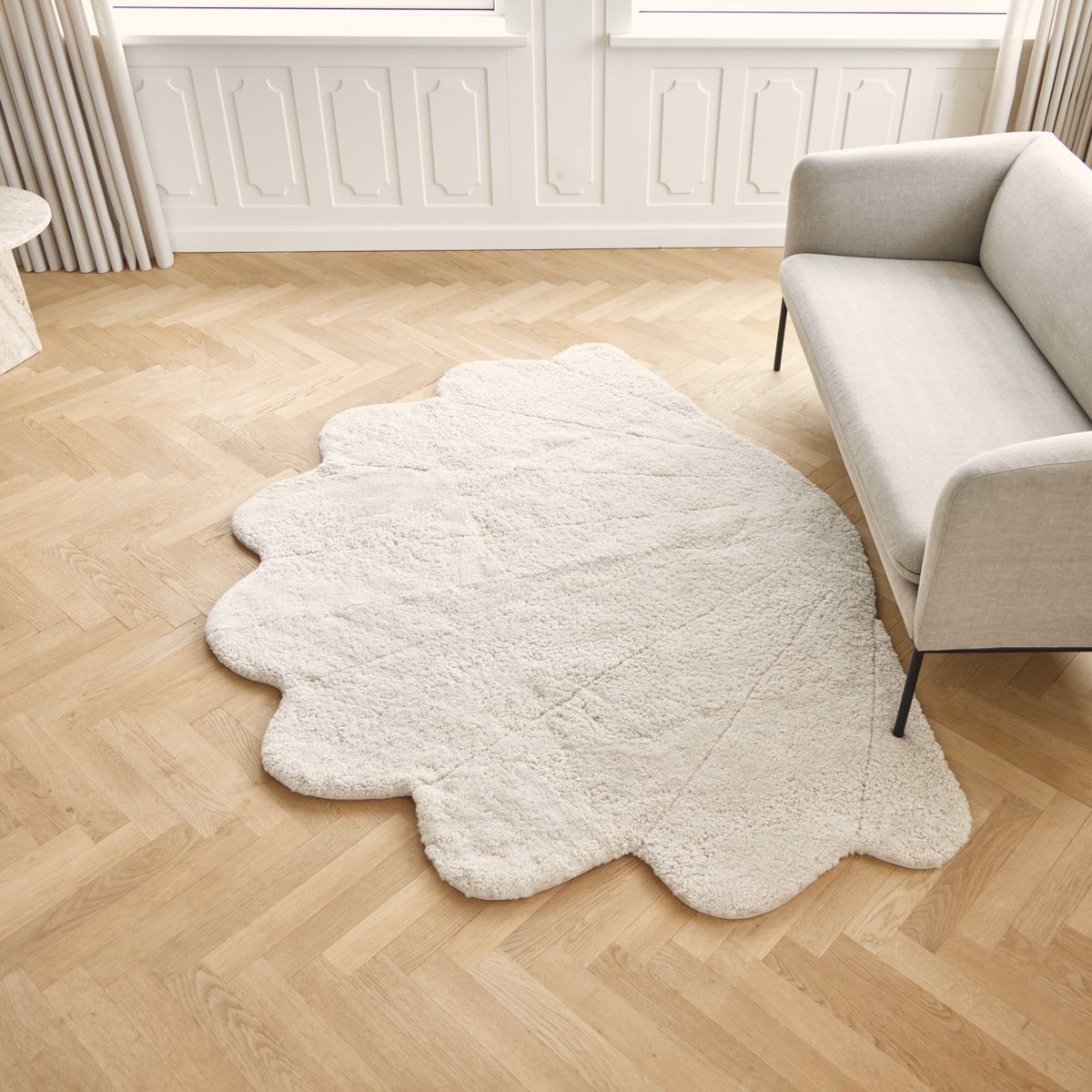 Shell Lammfell Designerteppich | Kurzhaar | Neuseeland | 210x150 cm Anthrazit