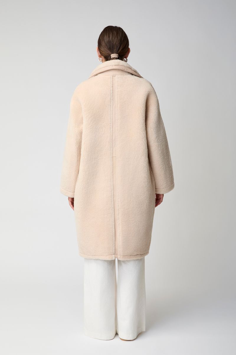 Jill Mantel | Shearling Beige