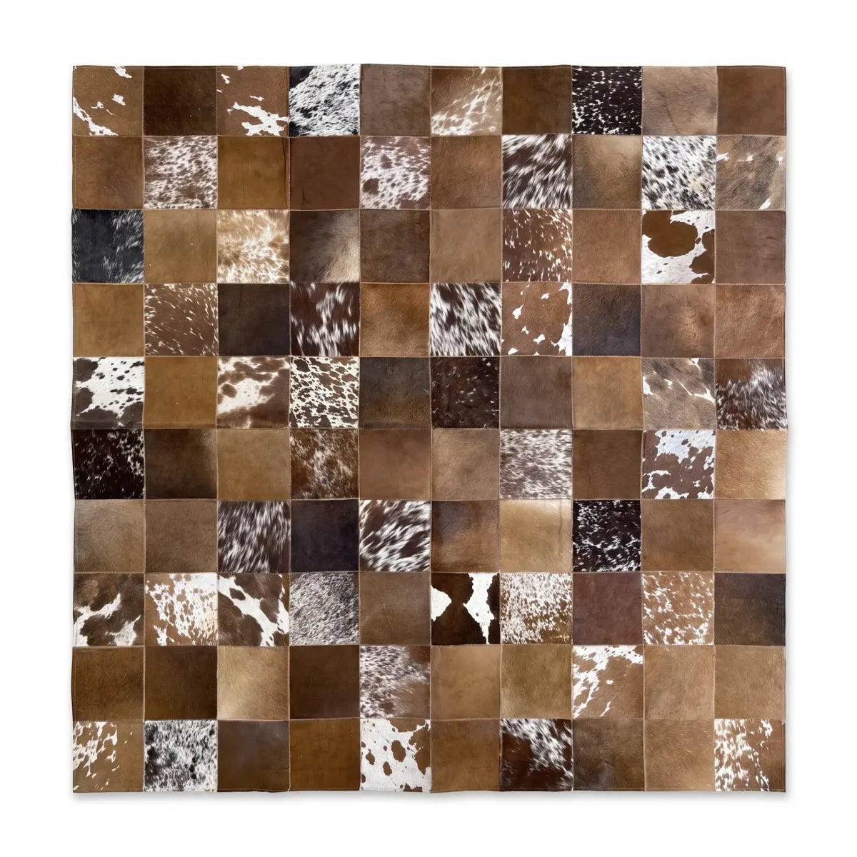 Schwarzer Kuhfell-Designteppich | Brasilien | 200x200 cm