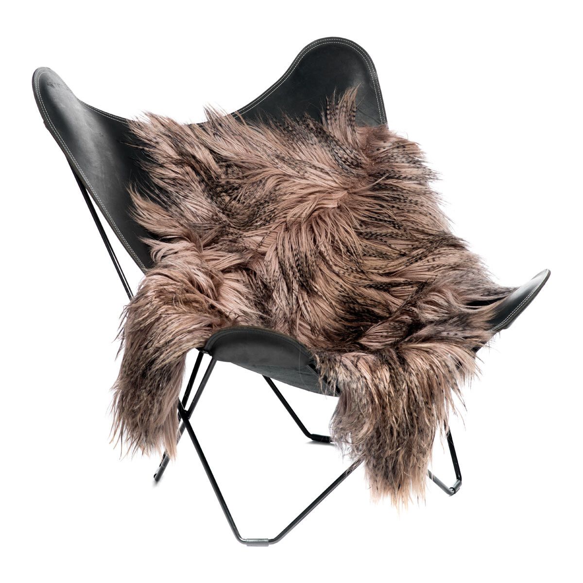 Ziegenfell | Mongolei | 110x80 cm Staubiges Taupe