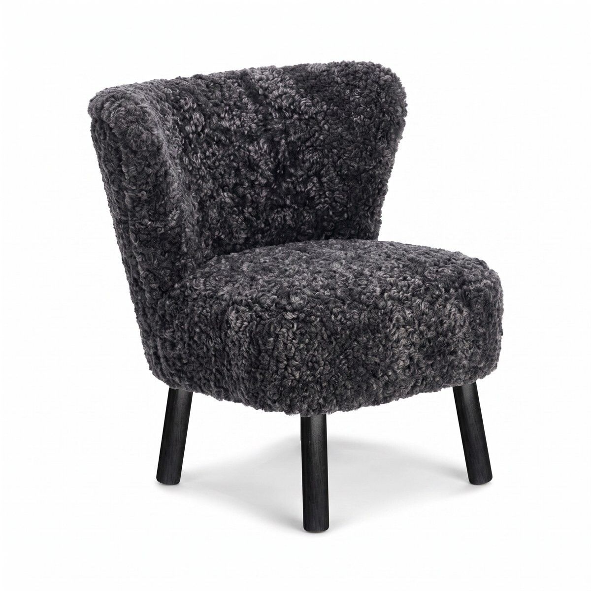 Emily Loungesessel | Kurzhaar | Design Möbel Anthrazit