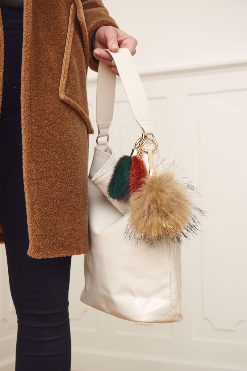 Isabella Schlüsselanhänger | Nerz | Zwei Anhänger Orangerot/Baby Pink