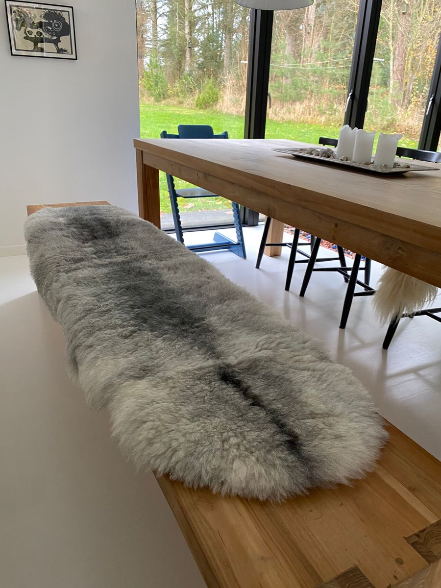 Doppeltes Schaffell | Kurzhaar | Island | 180x60 cm Naturgrau