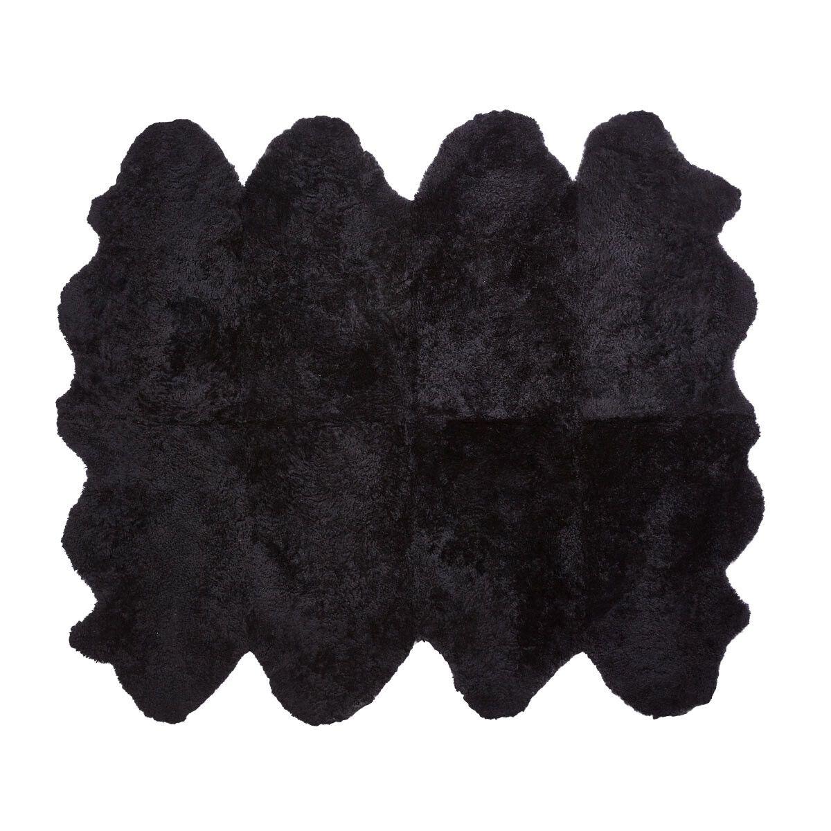 Lammfell Designerteppich | Kurzhaar | Neuseeland | 180x214 cm Schwarz
