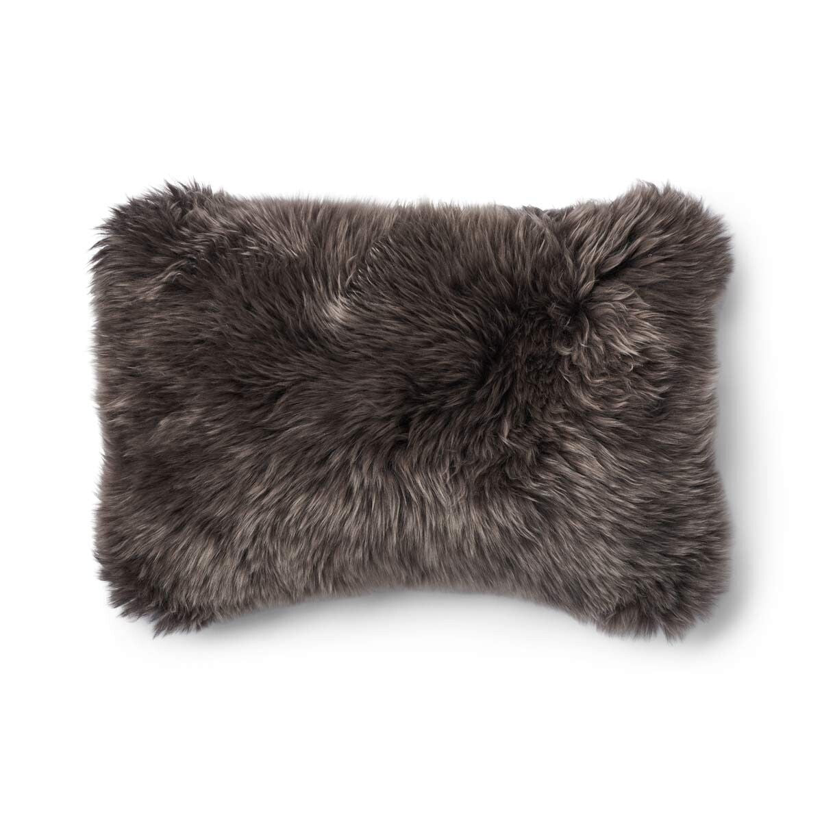 Kariertes Wollkissen | Langhaar | Neuseeland | 100% Wolle | 34x52 cm Kilberry Fir-Dunkelgrün/Walnuss