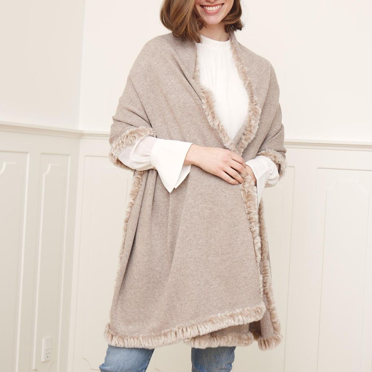 Scarlet Schal | Wolle, Kaninchen Schwarz/Schwarz