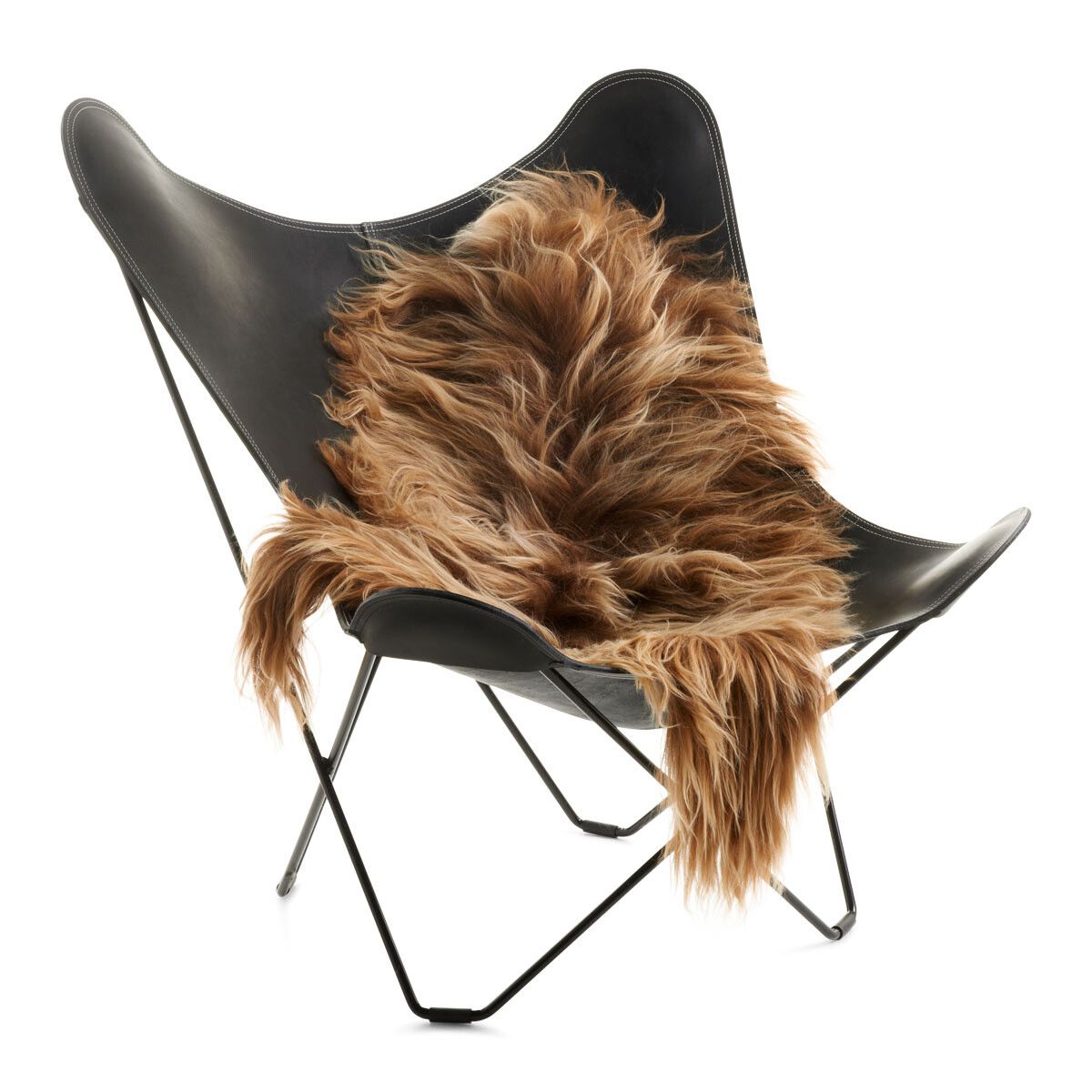 Lammfell | Langhaar | Island | 100-120x60 cm Rostbraun