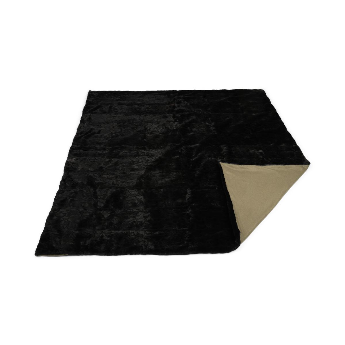 Nerzdecke | Kaschmirrückseite | Schwarz | 200x200 cm