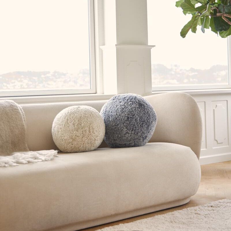 Angelite Kissenball | Kurzhaar | Neuseeland | D25/30/35 cm Anthrazit