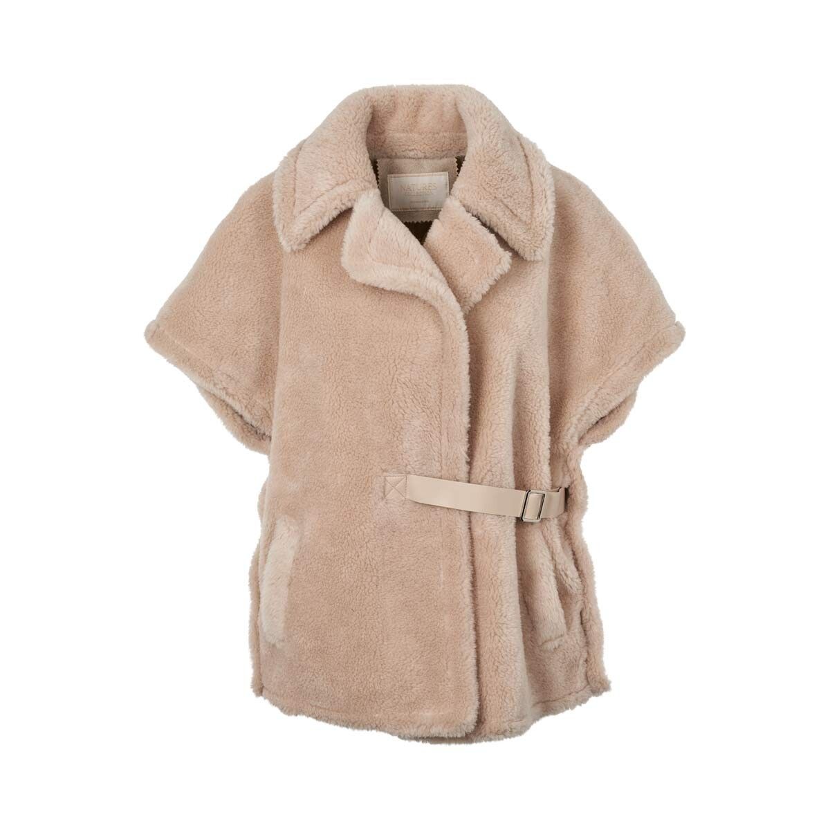 Elvira Poncho | Lammwolle Beige