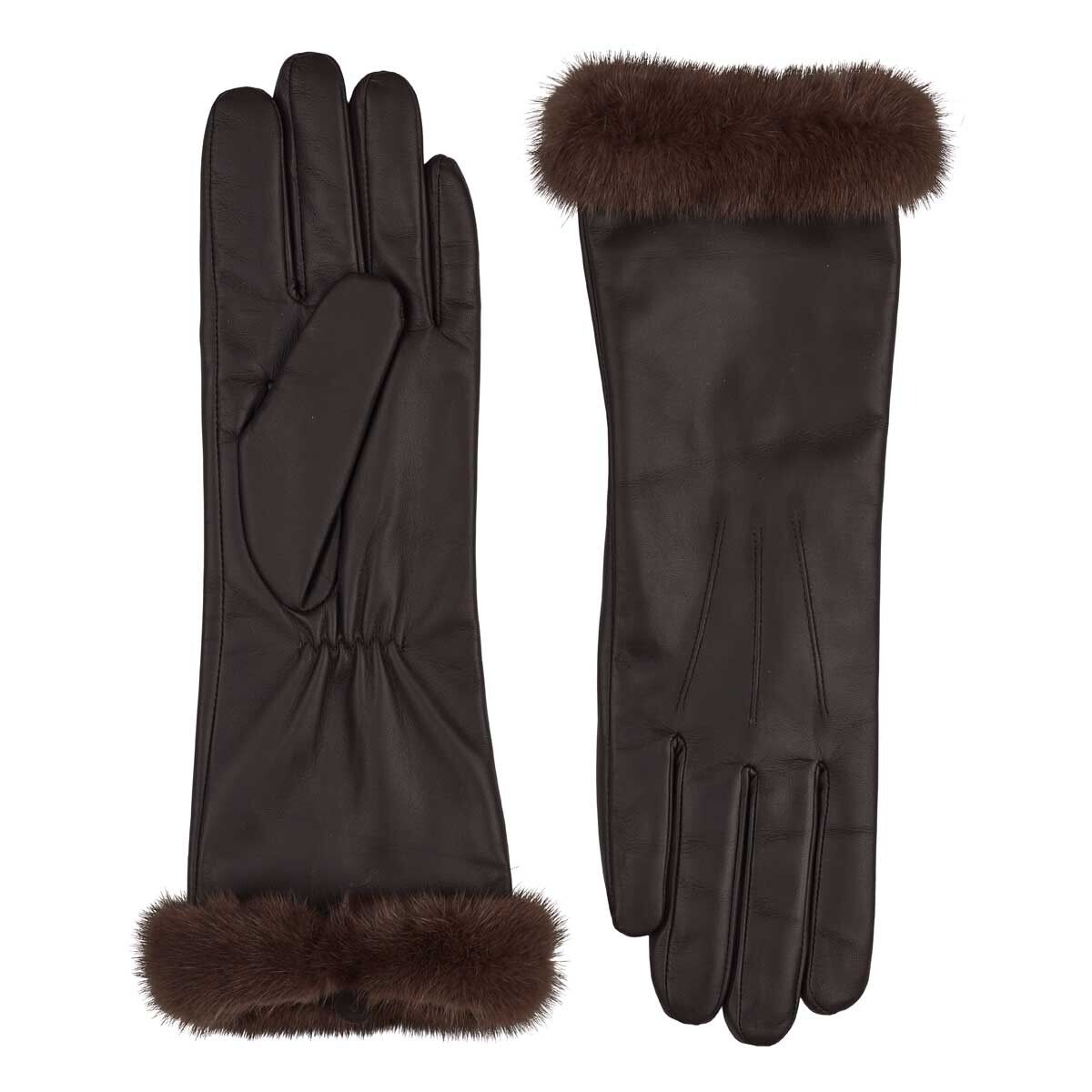 Kimberly lange Handschuhe | Lammfell, Nerz Braun