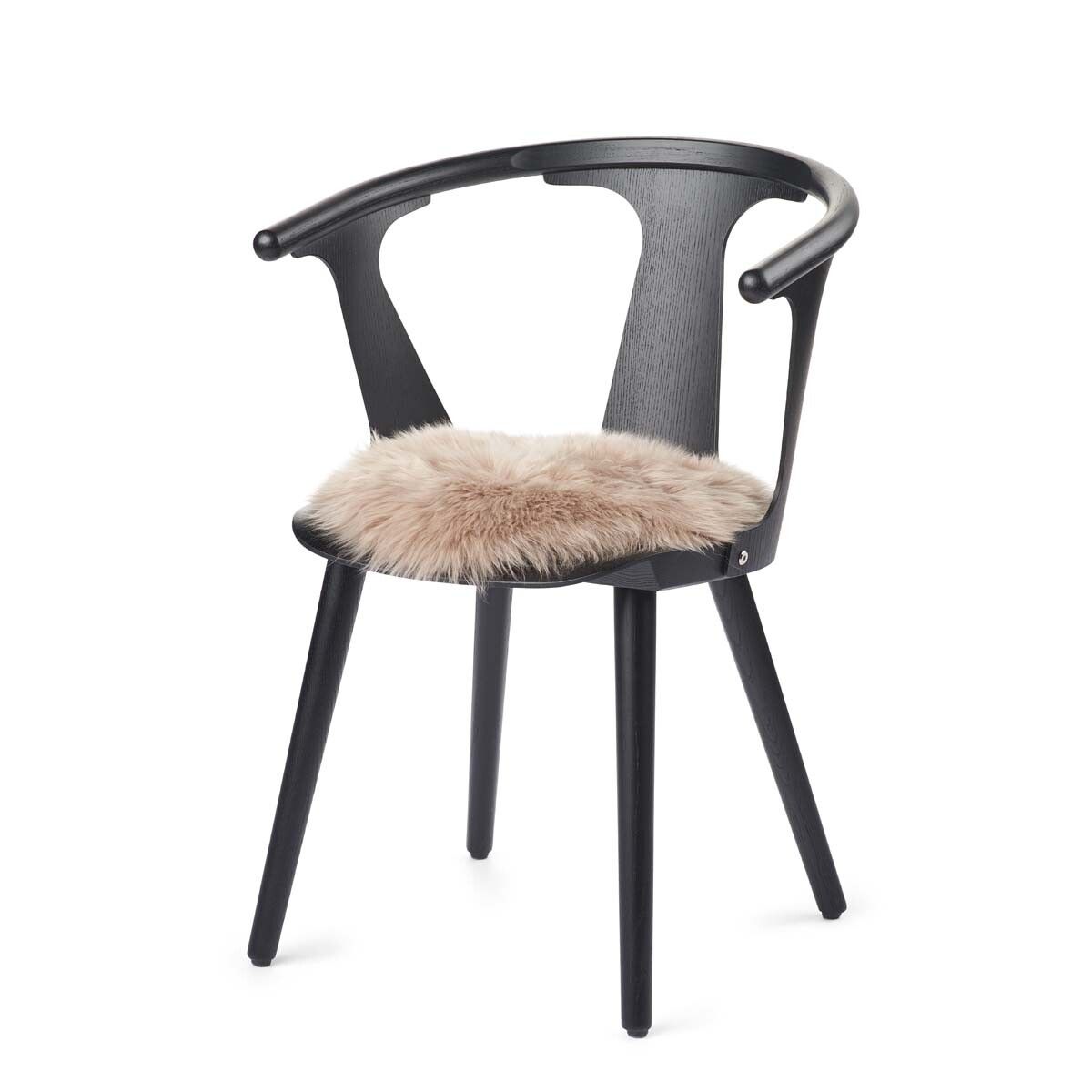 Lammfell Stuhlauflage | Langhaar | Neuseeland | D38 cm Warm Sand