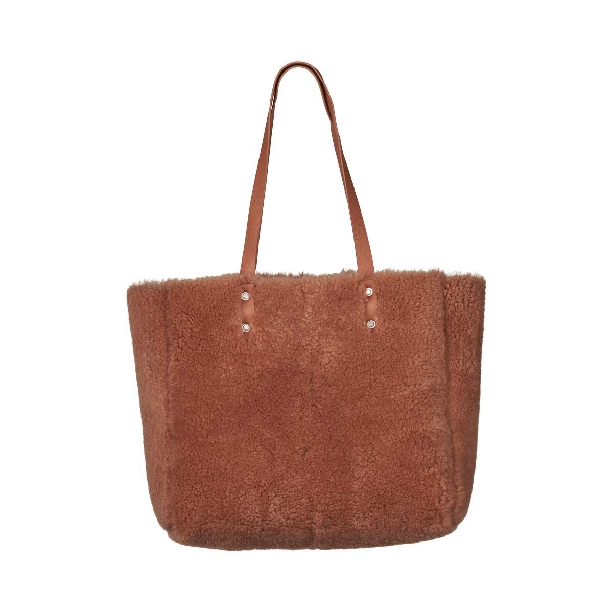 Aya Tasche | 100% Lammwolle Lederbraun