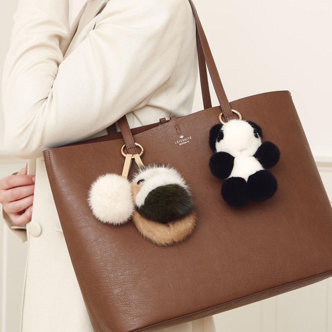 Kleiner Panda | Nerz | Schlüsselanhänger Schwarz/Weiß