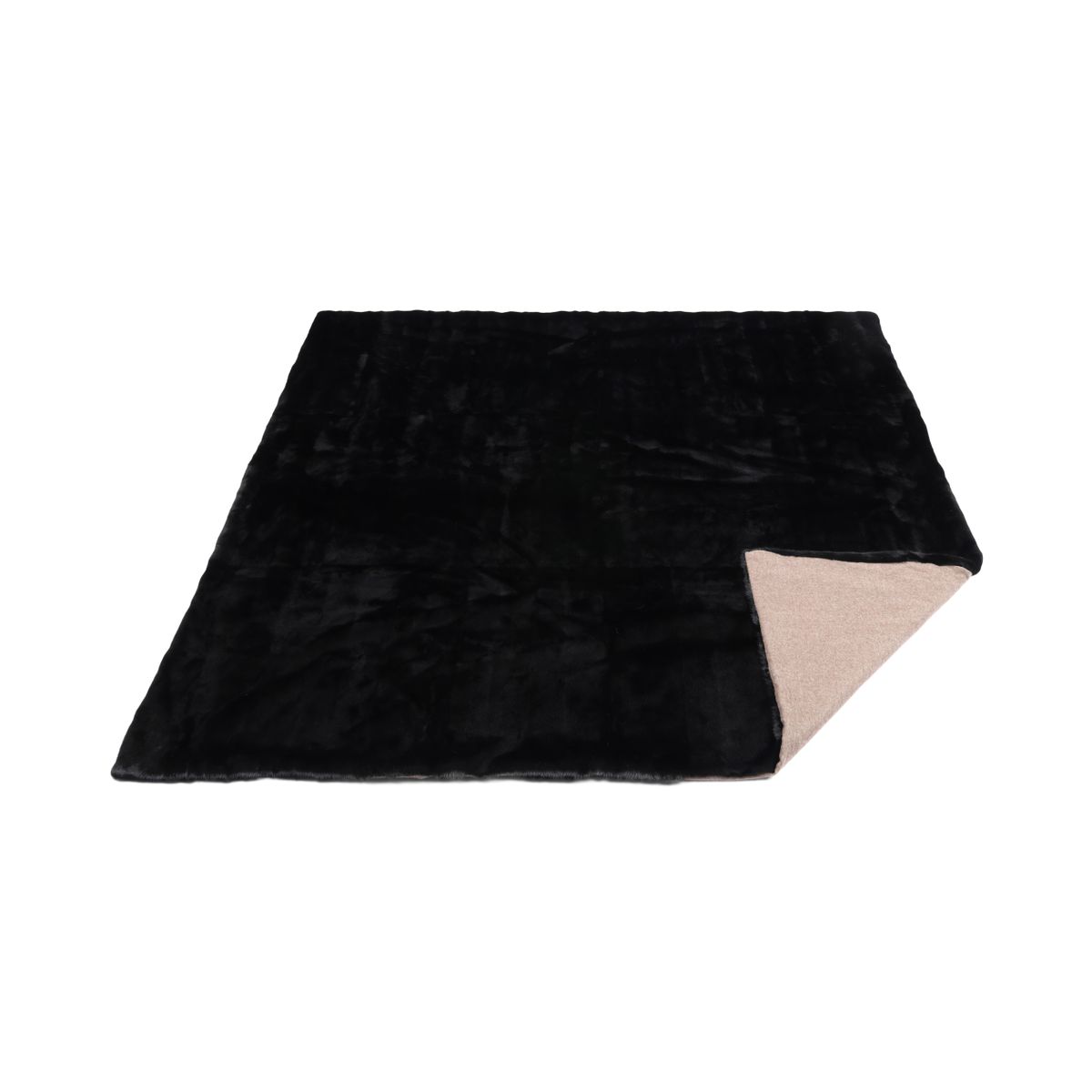 Nerzdecke | Kaschmirrückseite | Schwarz | 188x182 cm