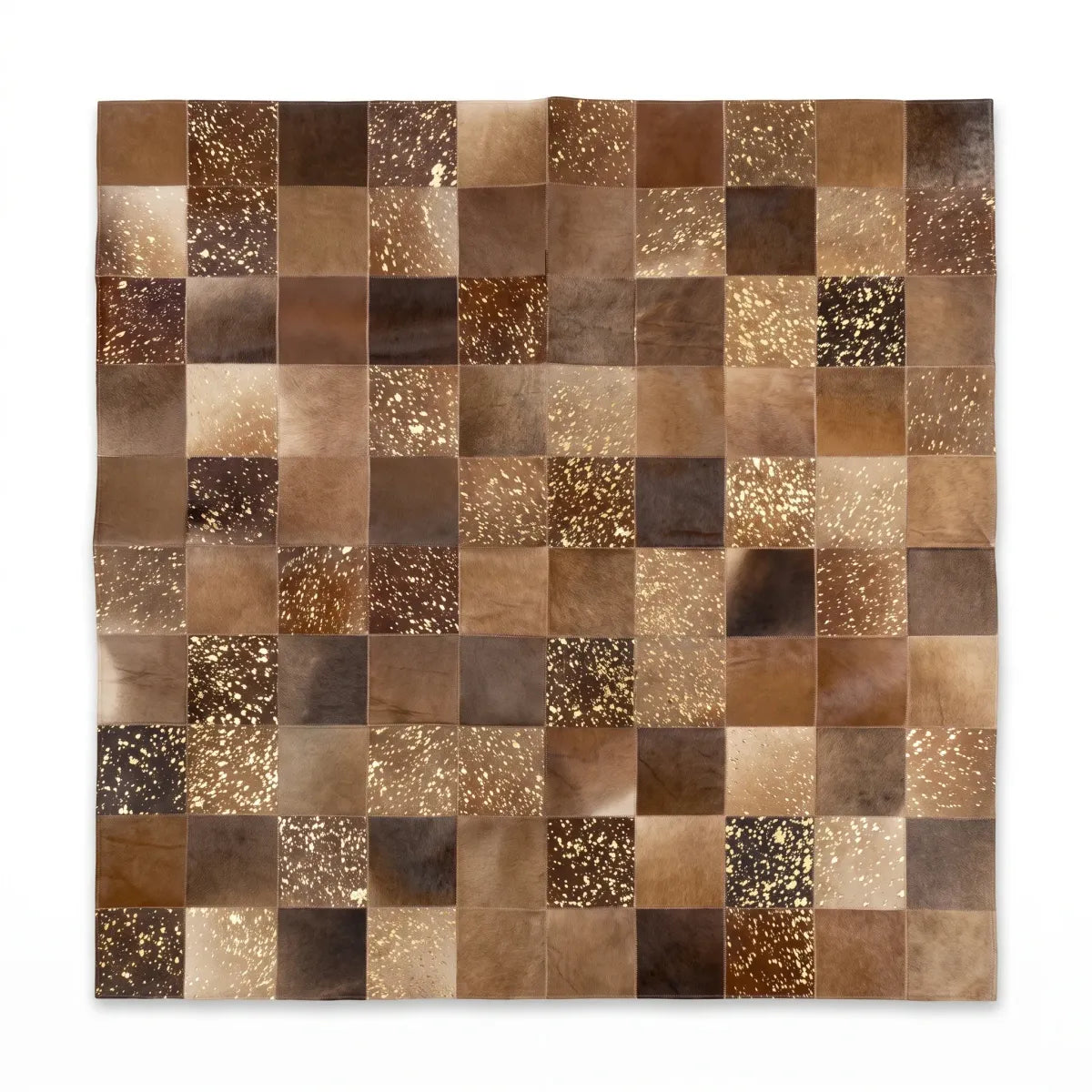 Schwarzer Kuhfell-Designteppich | Brasilien | 200x200 cm