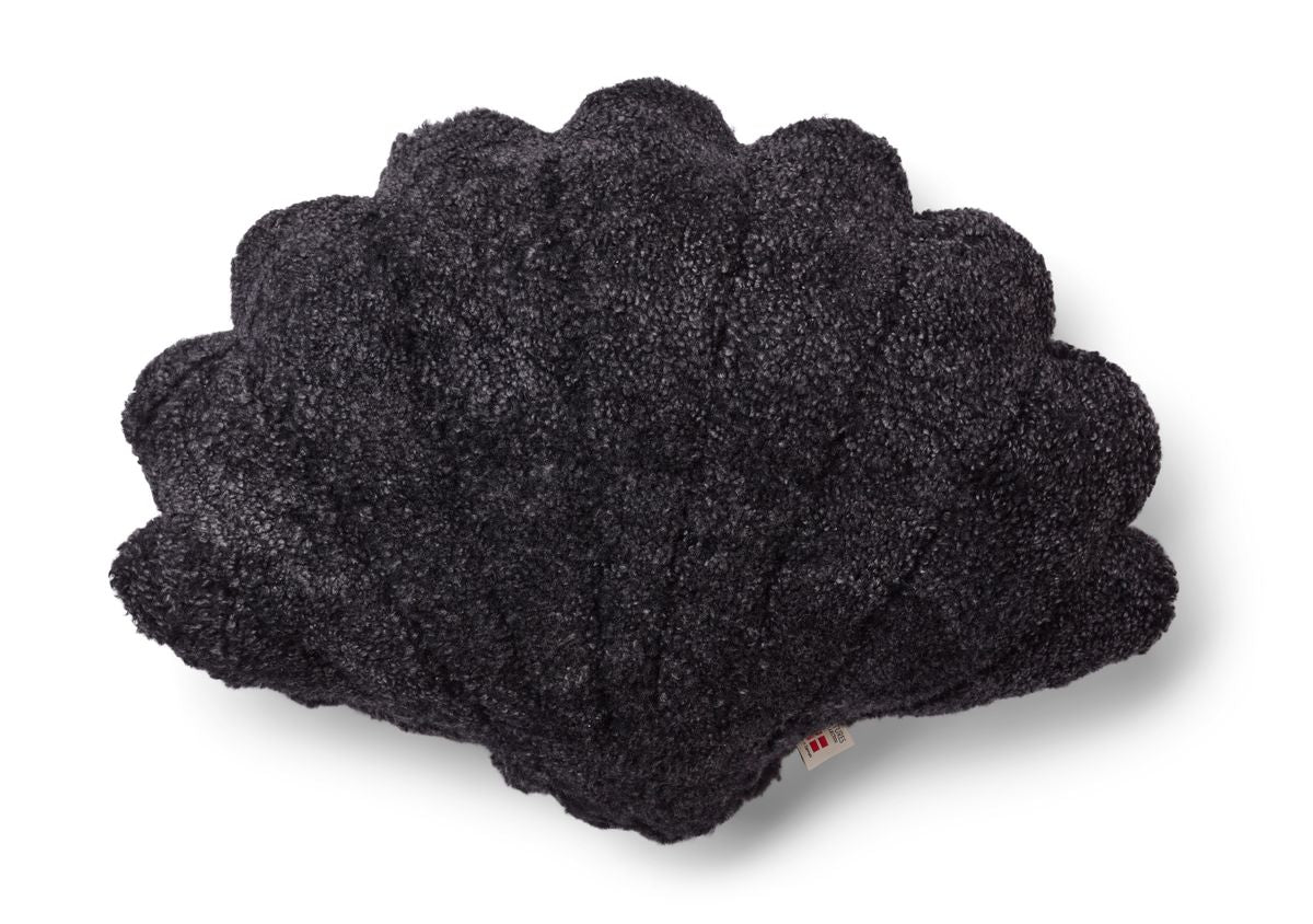 Muschel Lammfellkissen | Kurzhaar | Neuseeland Anthrazit