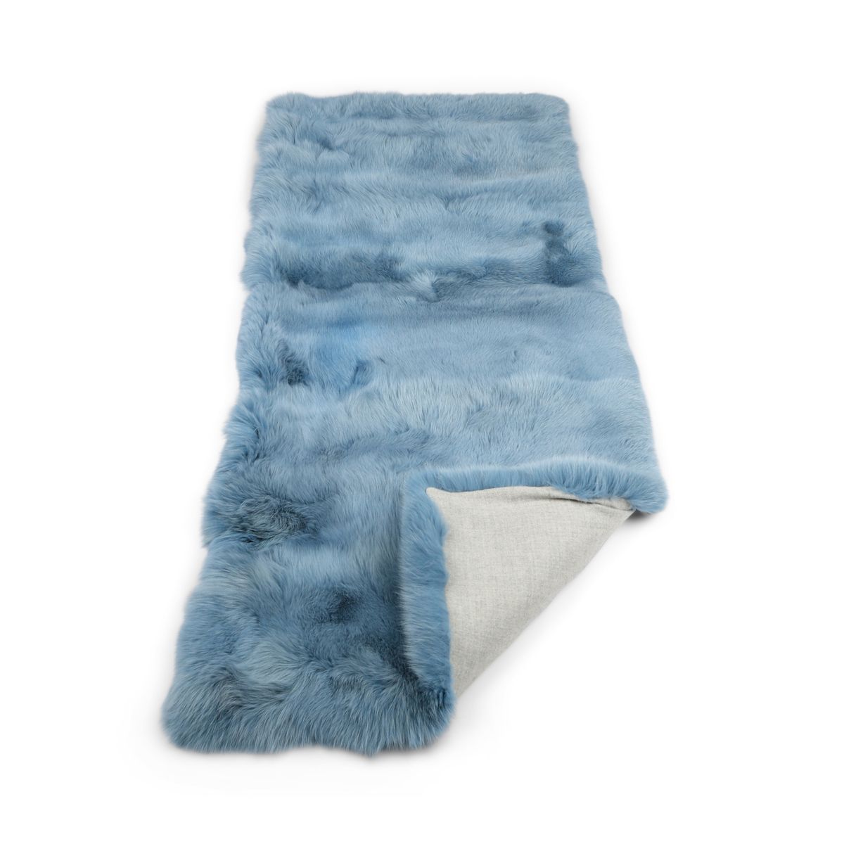 Premium Fuchsdecke | Norwegen | Kaschmirrückseite | Himmelblau | 190x70 cm