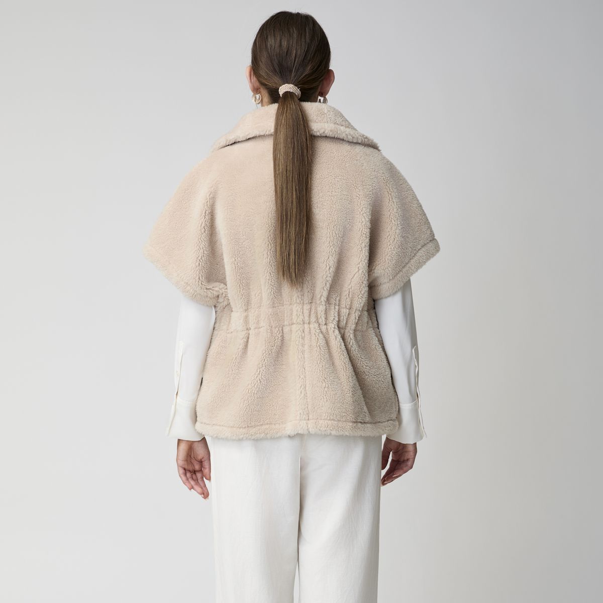 Elvira Poncho | Lammwolle Beige