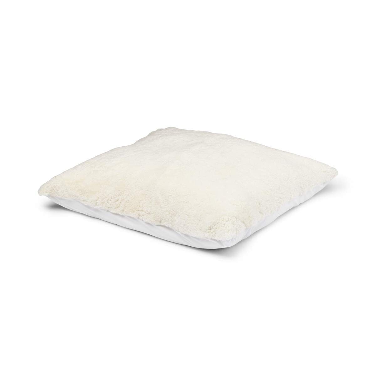 Maxi Float Lammfellkissen | Kurzhaar | Neuseeland | Einseitig | 90x90 cm Elfenbein