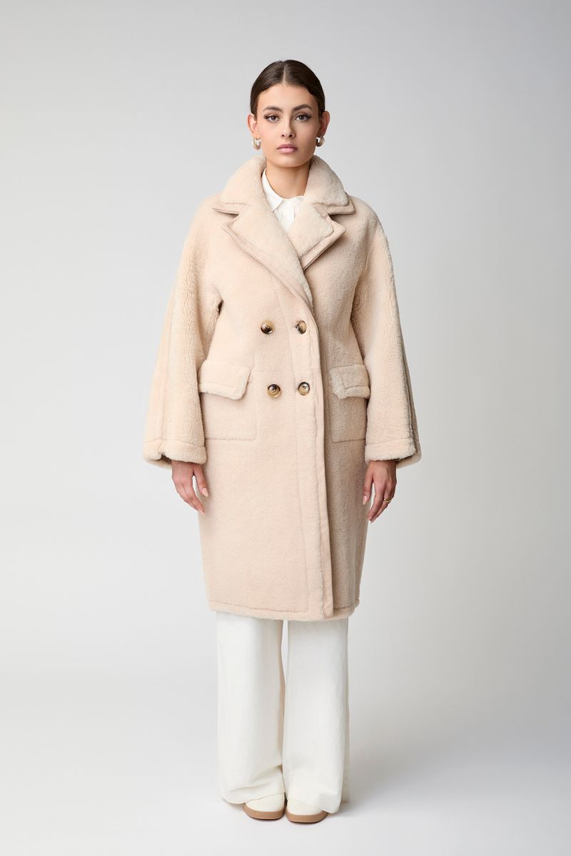 Jill Mantel | Shearling Beige