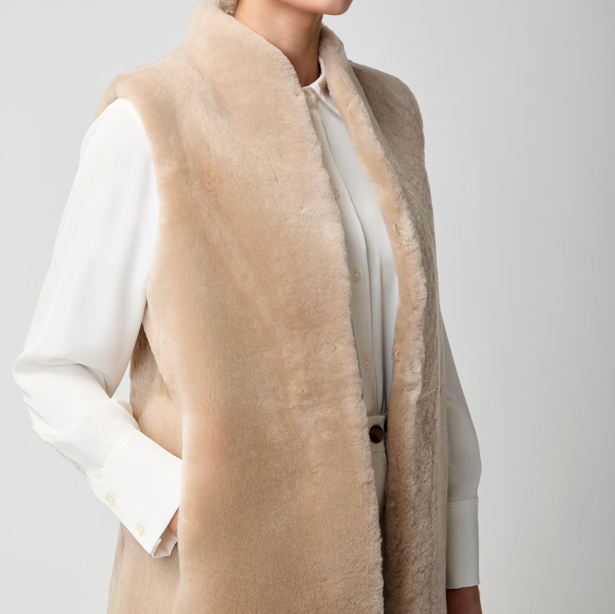 Carmen Weste | Shearling Schwarz