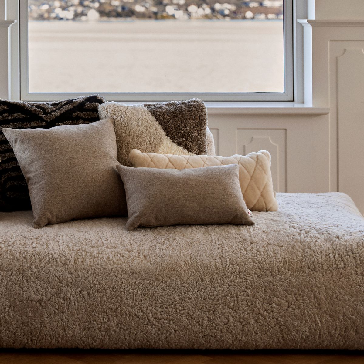 Wollkissen | 100% Wolle | 52x52 cm | 34x52 cm Beige