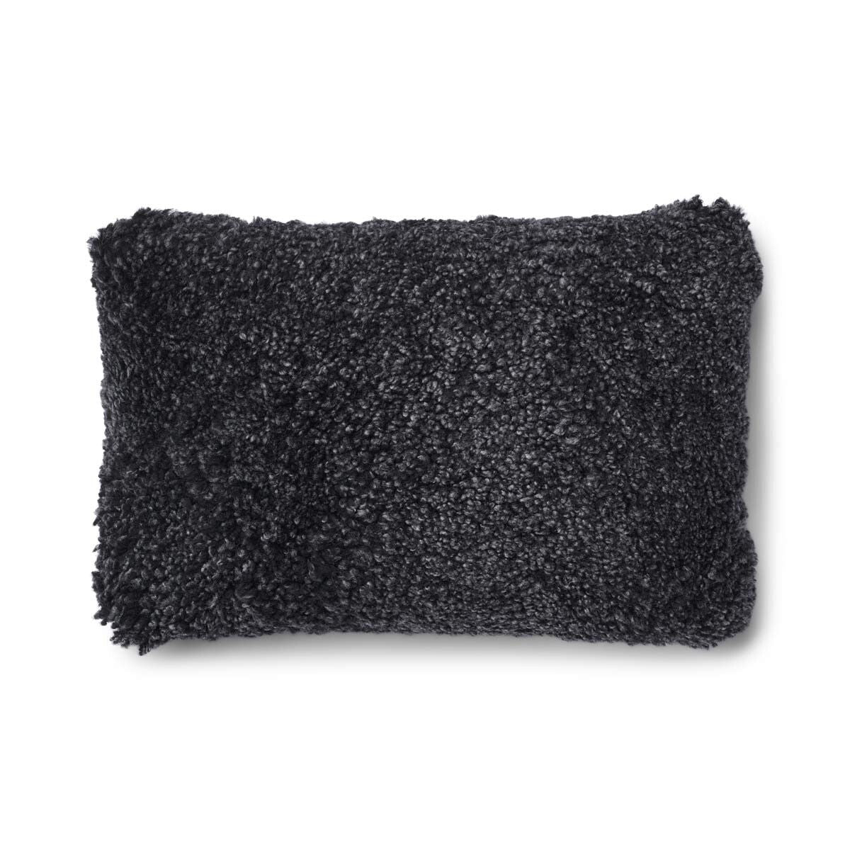 Lammfellkissen | Kurzhaar | Neuseeland | 100% Wolle | 52x52 cm | 34x52 cm Kohle/Anthrazit