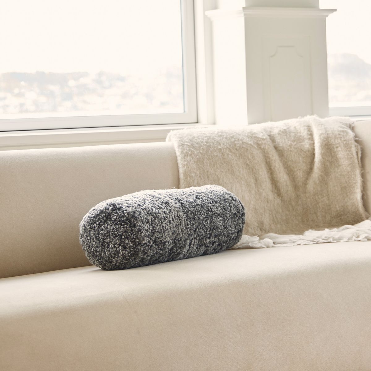 Bolsterkissen | Kurzhaar | Neuseeland | D20xL52 cm Anthrazit