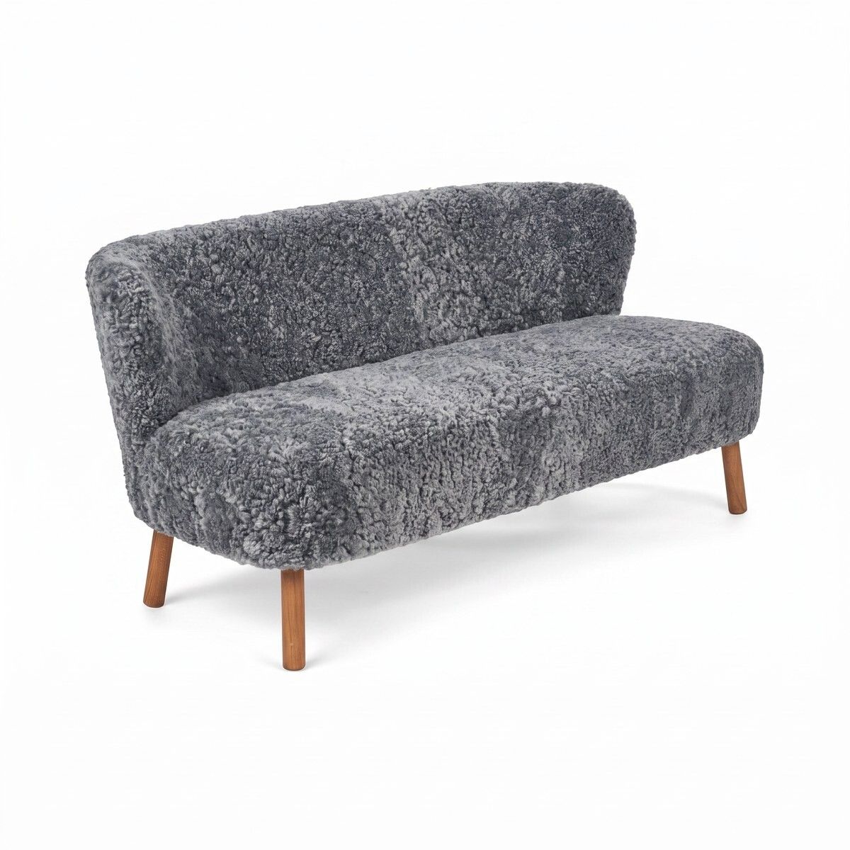 Emanuel 2-Sitzer Sofa | Zweisitzer | Design Möbel Hellgrau