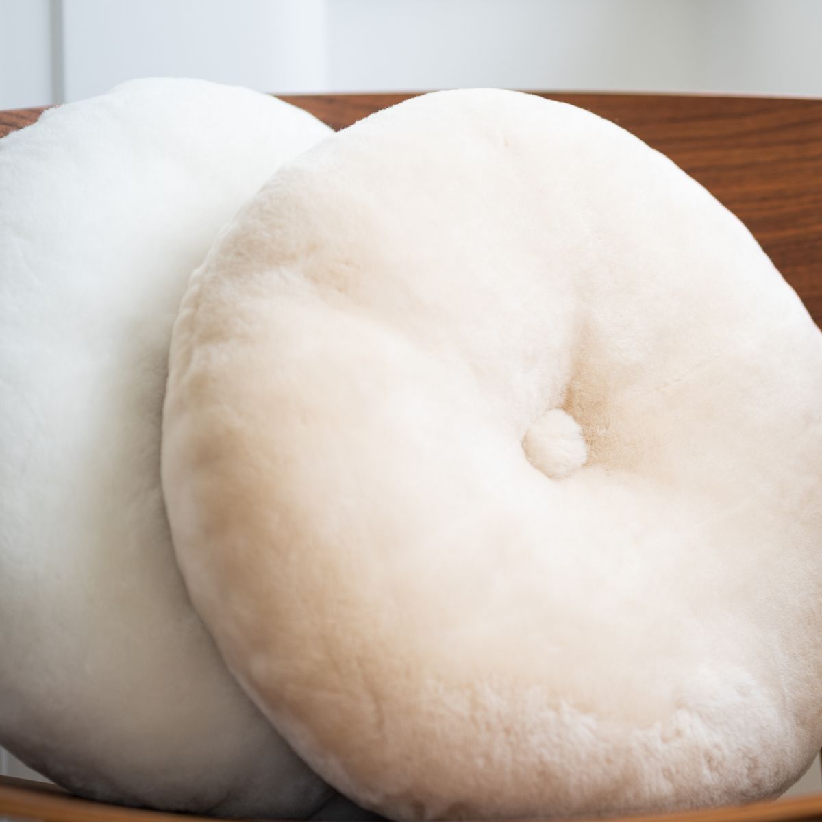 Lammfellkissen | Neuseeland | Mokassin | D45 cm Kastanie