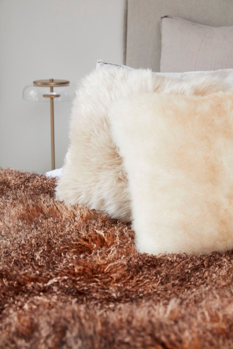 Lammfell Plaid | Tibet | 60x120 cm Arctic Sunrise