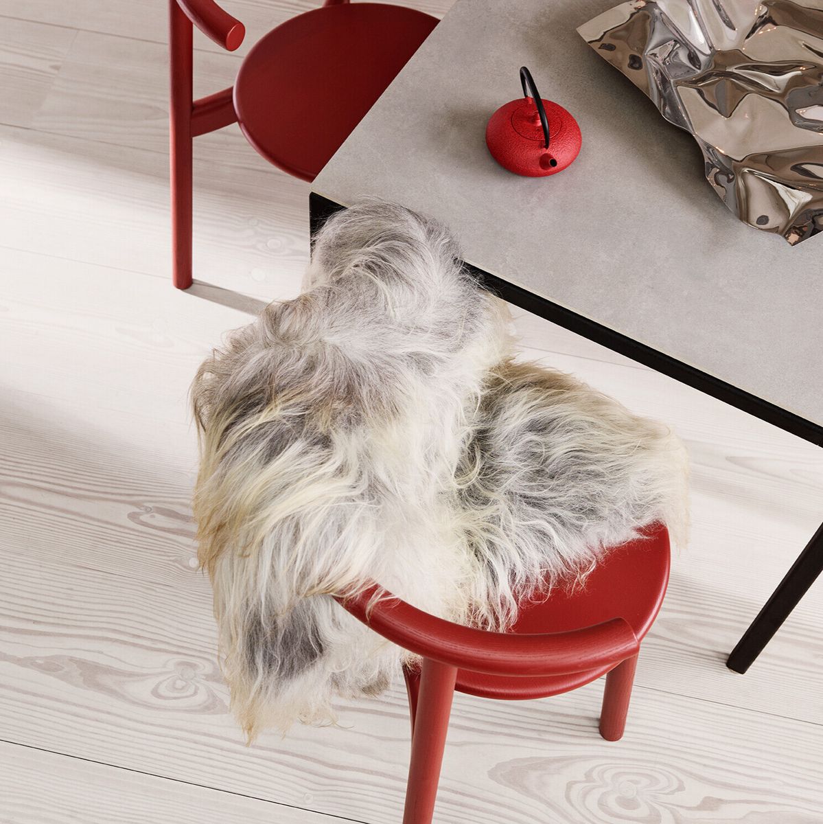 Lammfell | Langhaar | Island | 90x60 cm Naturgrau