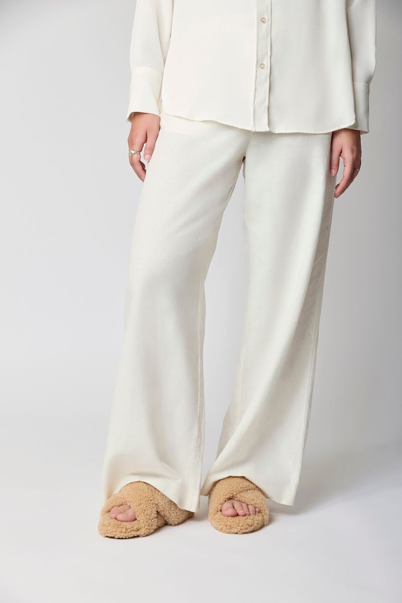 Curly Cross Slippers | Lammwolle Honig