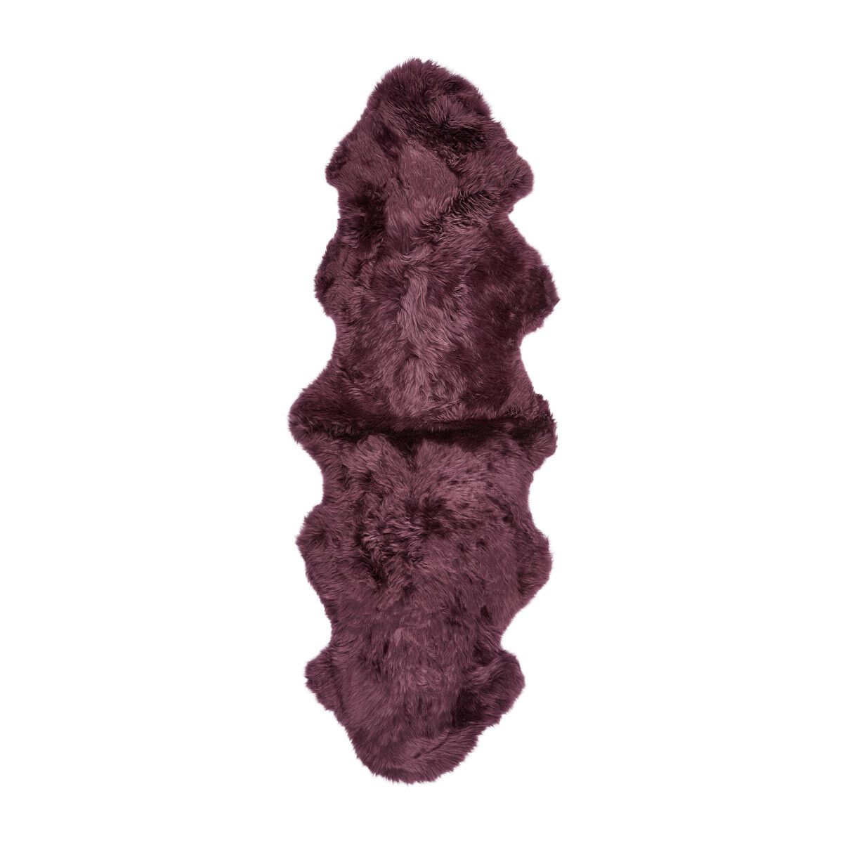 Lammfell Designerteppich | Langhaar | Neuseeland | 180x60 cm Aubergine
