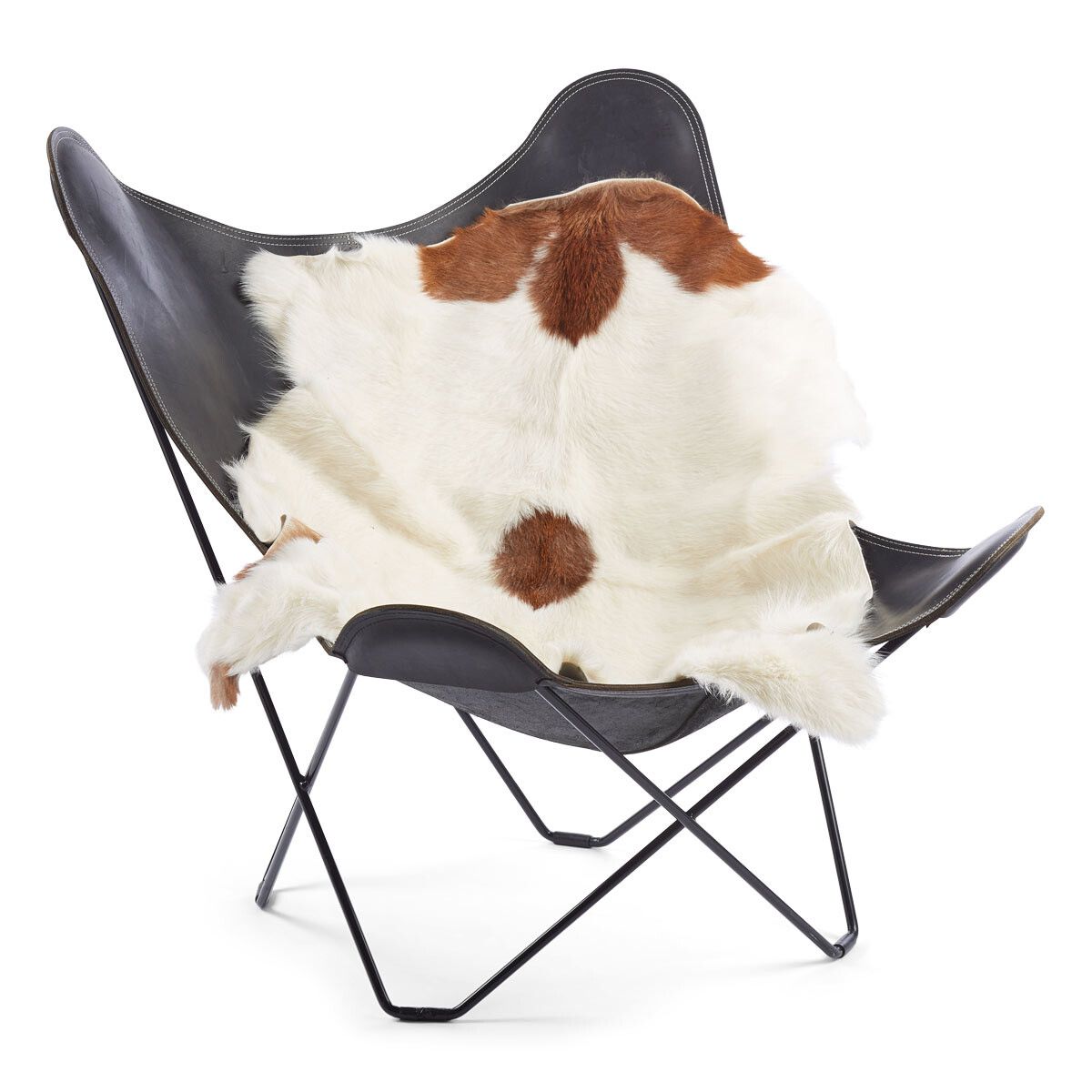 Ziegenfell | Tibet | 90x60 cm Braun/Weiß