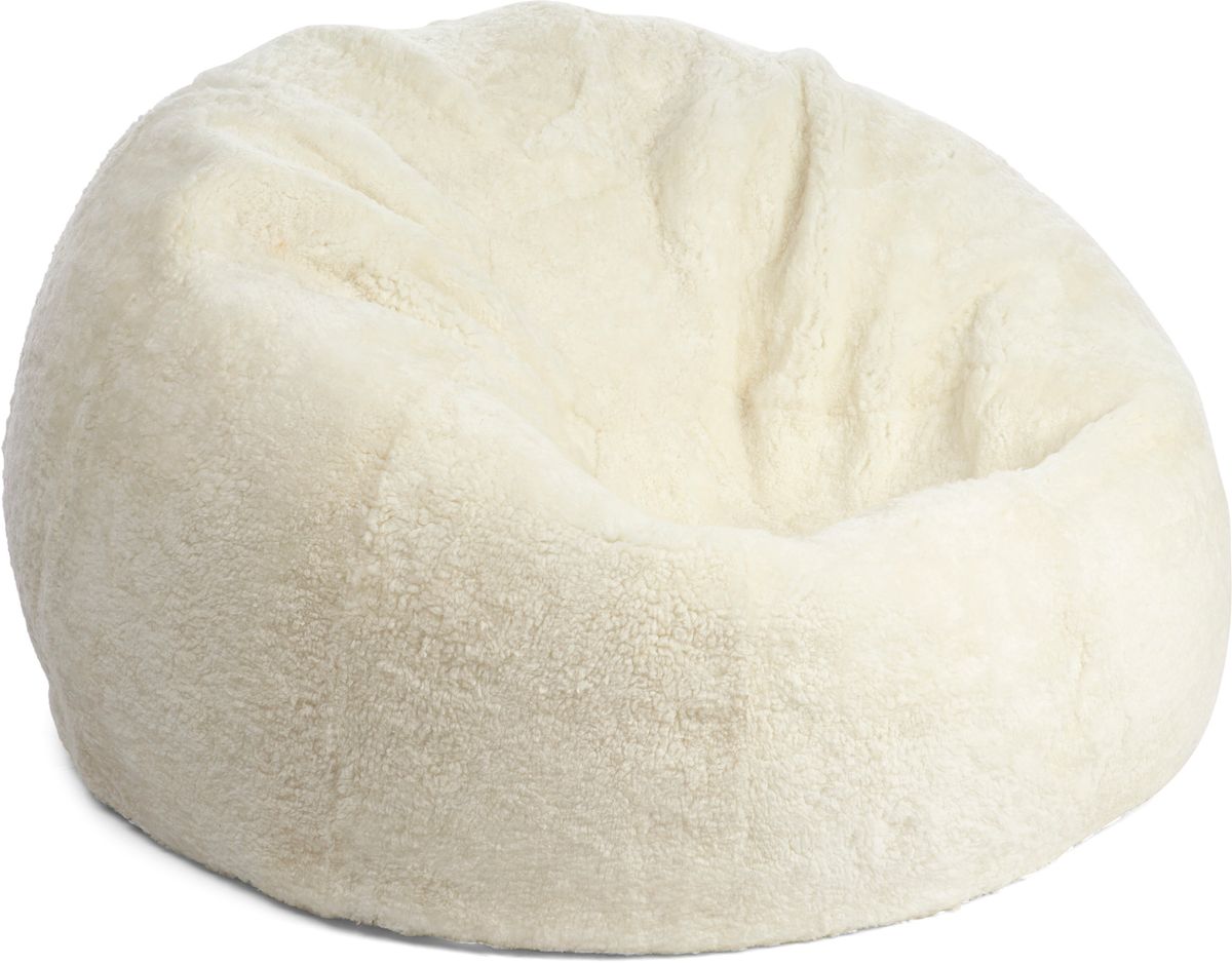 Lammfell Sitzsack | Kurzhaar | Neuseeland | Größe M Weiß