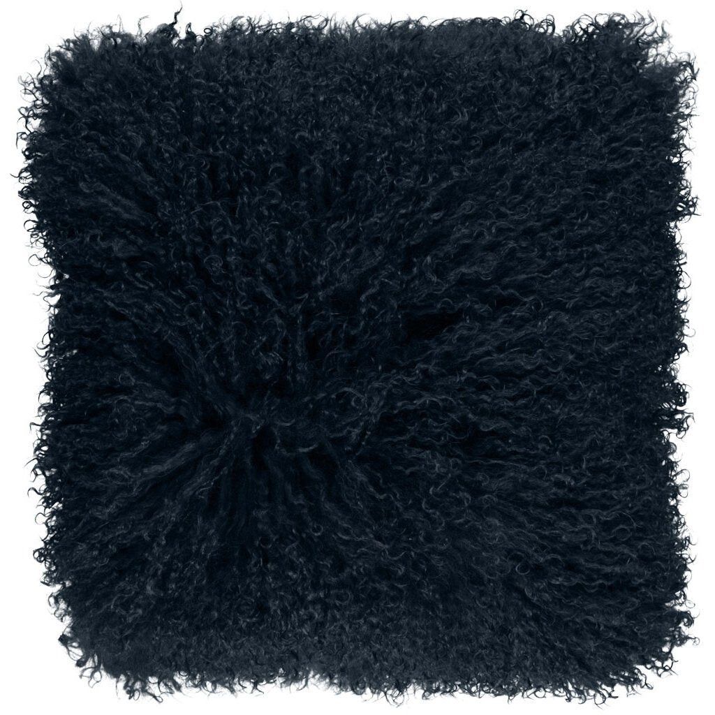 Lammfellkissen | Tibet | 40x40 cm Marineblau