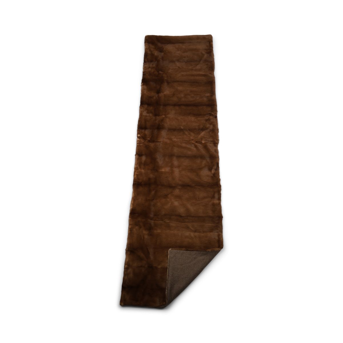 Nerzdecke | Kaschmirrückseite | Braun | 63x225 cm