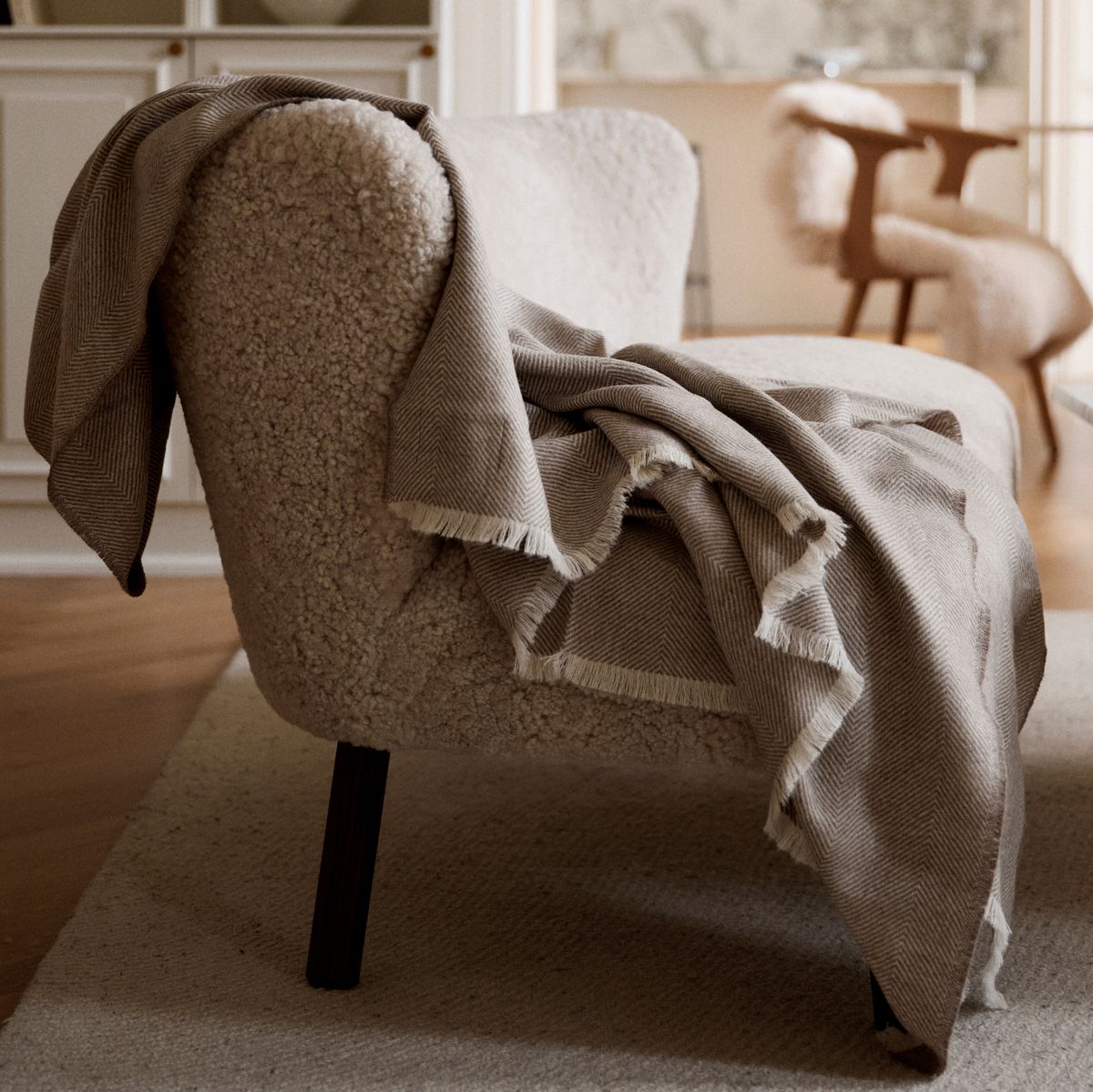 Sidsley Decke | 100% Alpaka Wolle | 130x200 cm Dunkelbraun