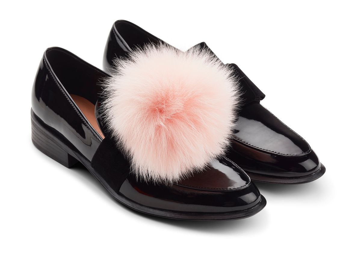 Schuhclip m. Pompon | Fuchs Pink