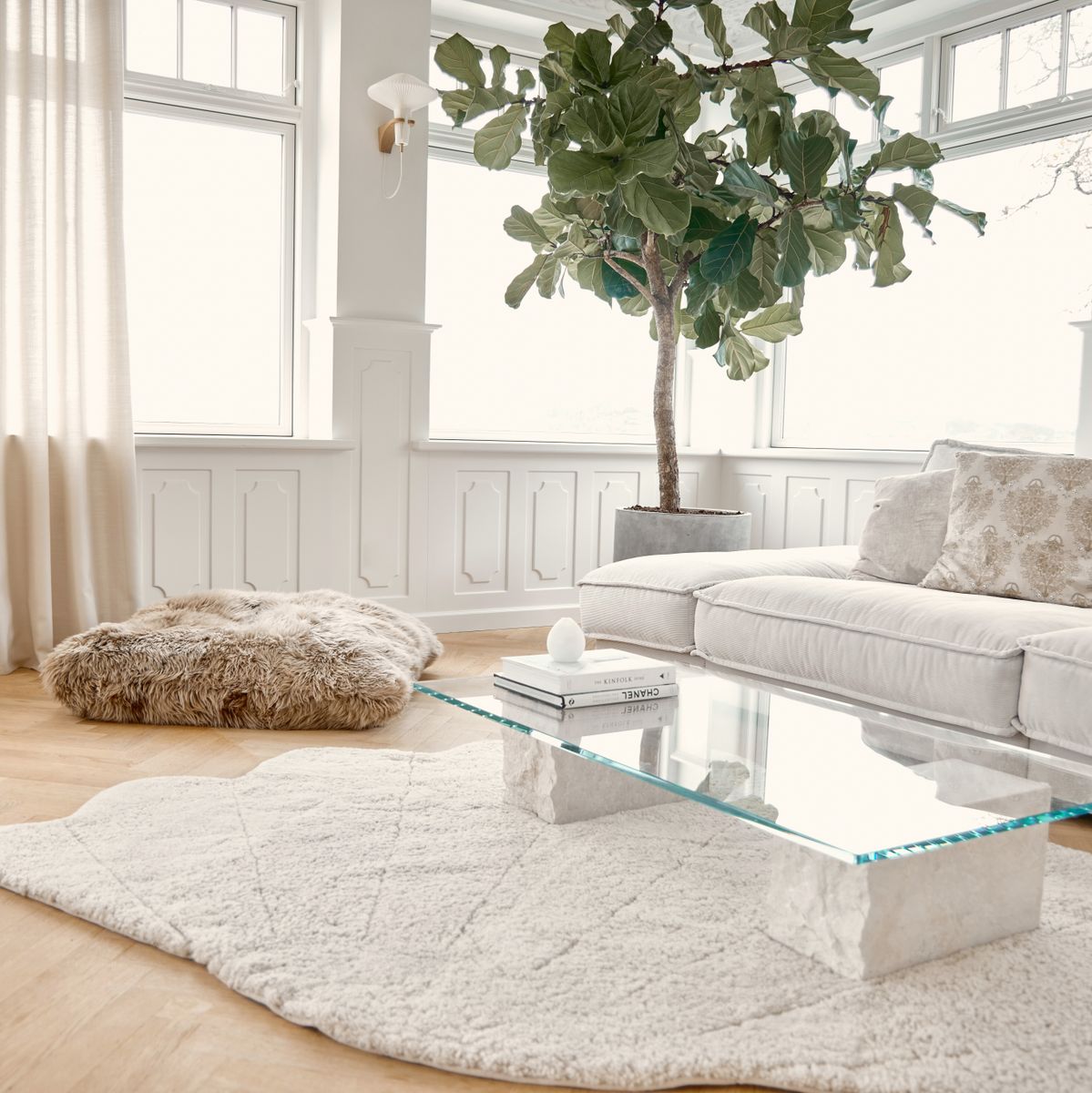 Shell Lammfell Designerteppich | Kurzhaar | Neuseeland | 210x150 cm Anthrazit