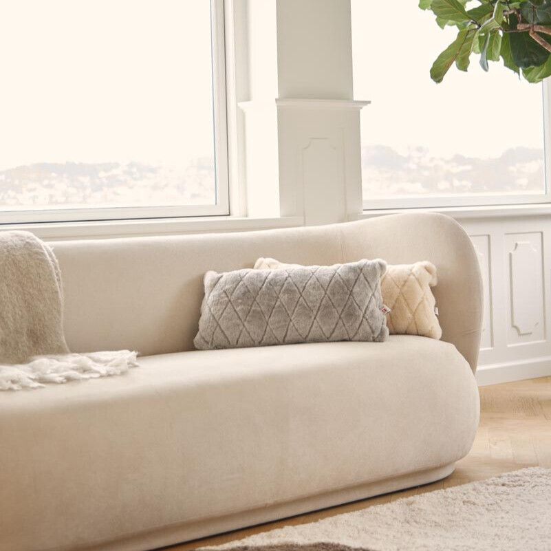 Leaf Lammfellkissen | Neuseeland | Mokassin | 28x56 cm Kastanie