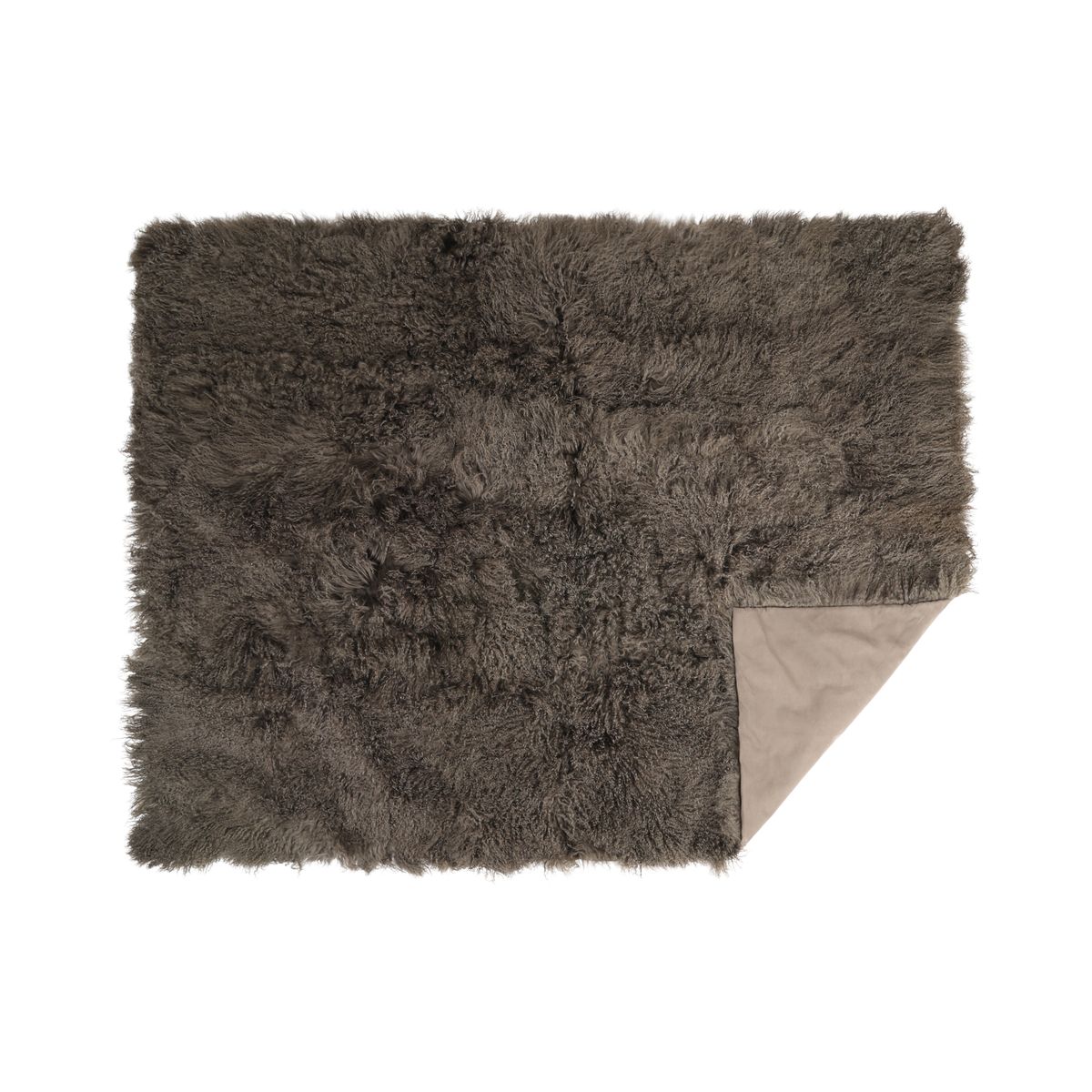 Lammfell Plaid | Tibet | 140x180 cm Taupe