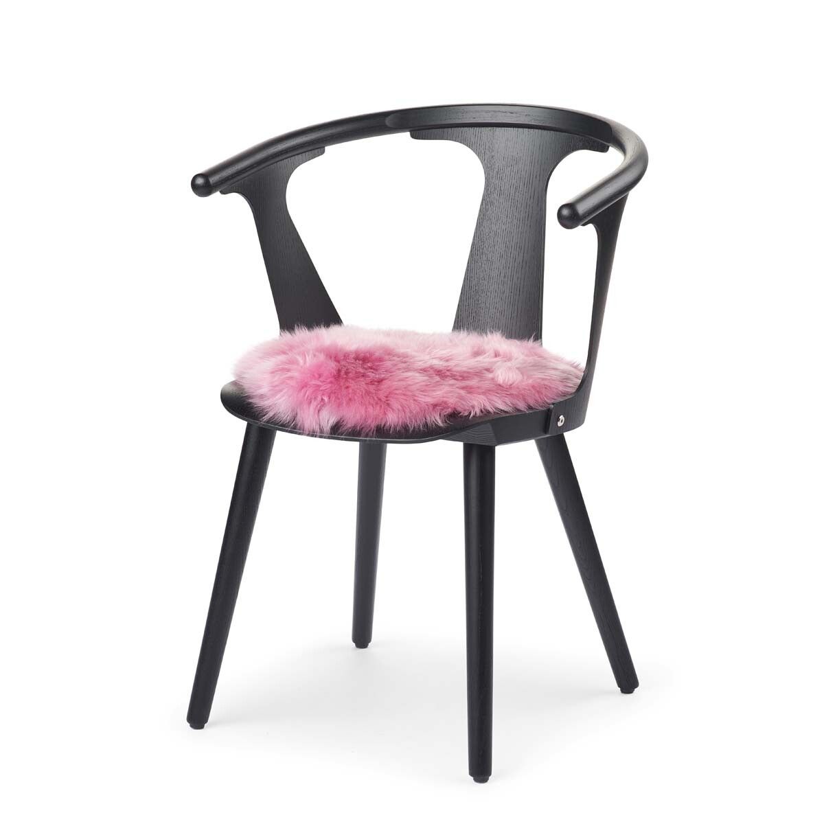 Lammfell Stuhlauflage | Langhaar | Neuseeland | D38 cm Malaga Pink