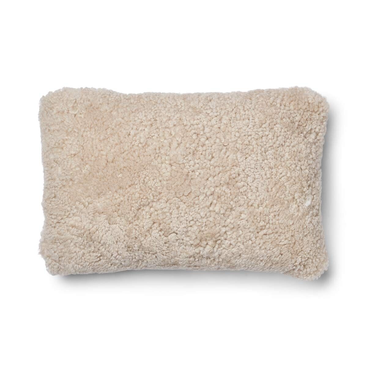 Lammfellkissen | Kurzhaar | Neuseeland | 100% Wolle | 52x52 cm | 34x52 cm Beige/Leinen
