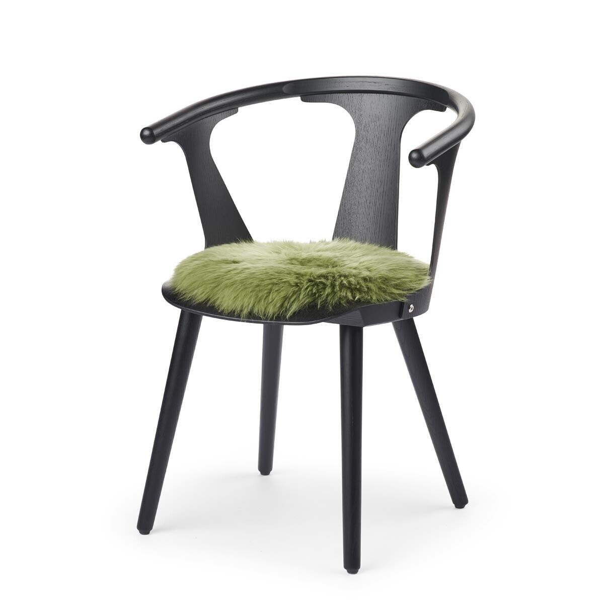 Lammfell Stuhlauflage | Langhaar | Neuseeland | D38 cm Waldgrün